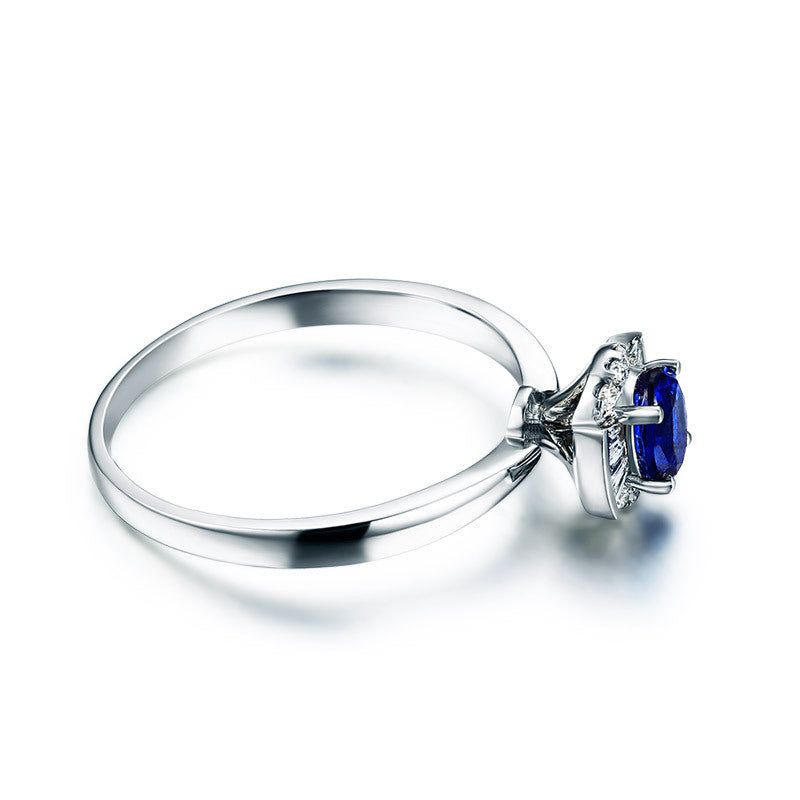 Anwen - Meléche - ring - Sapphire Ring with Diamond from Meléche Jewelry USA - Anwen Meléche