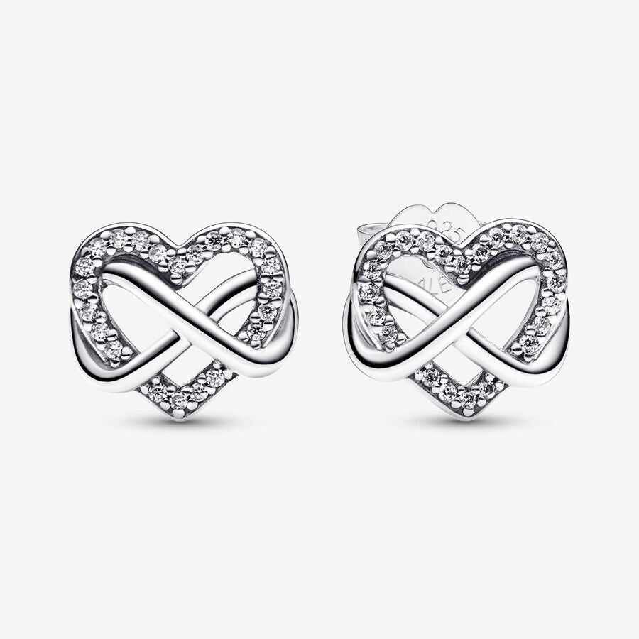 Infinity Heart - Meléche - earring - Silver Infinity Zircon Heart Earring | Meléche USA Meléche
