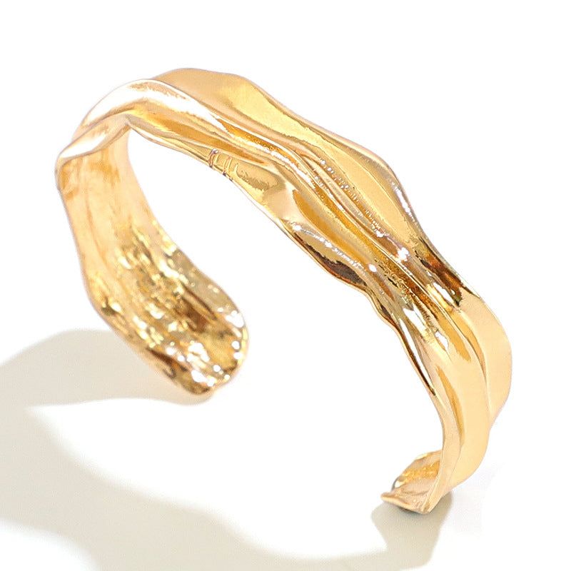 Margo - Meléche - bangle - Margo Gold Bracelet Leaves Style - Stainless steel | Meléche USA Meléche