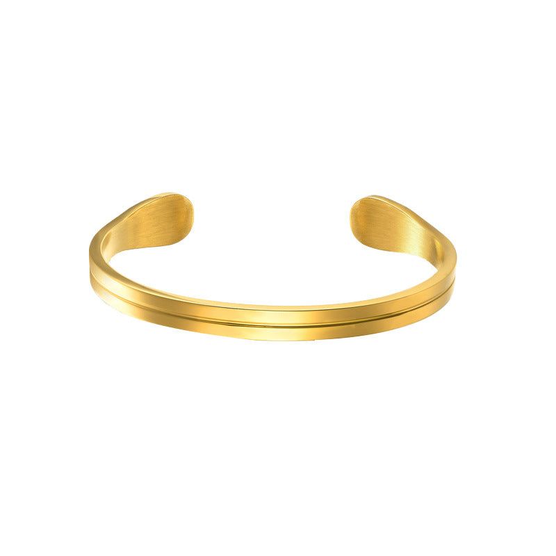 Marlowe - Meléche - bangles - Marlowe Stainless steel Bracelet 3 tones Color Unisex C Style Meléche