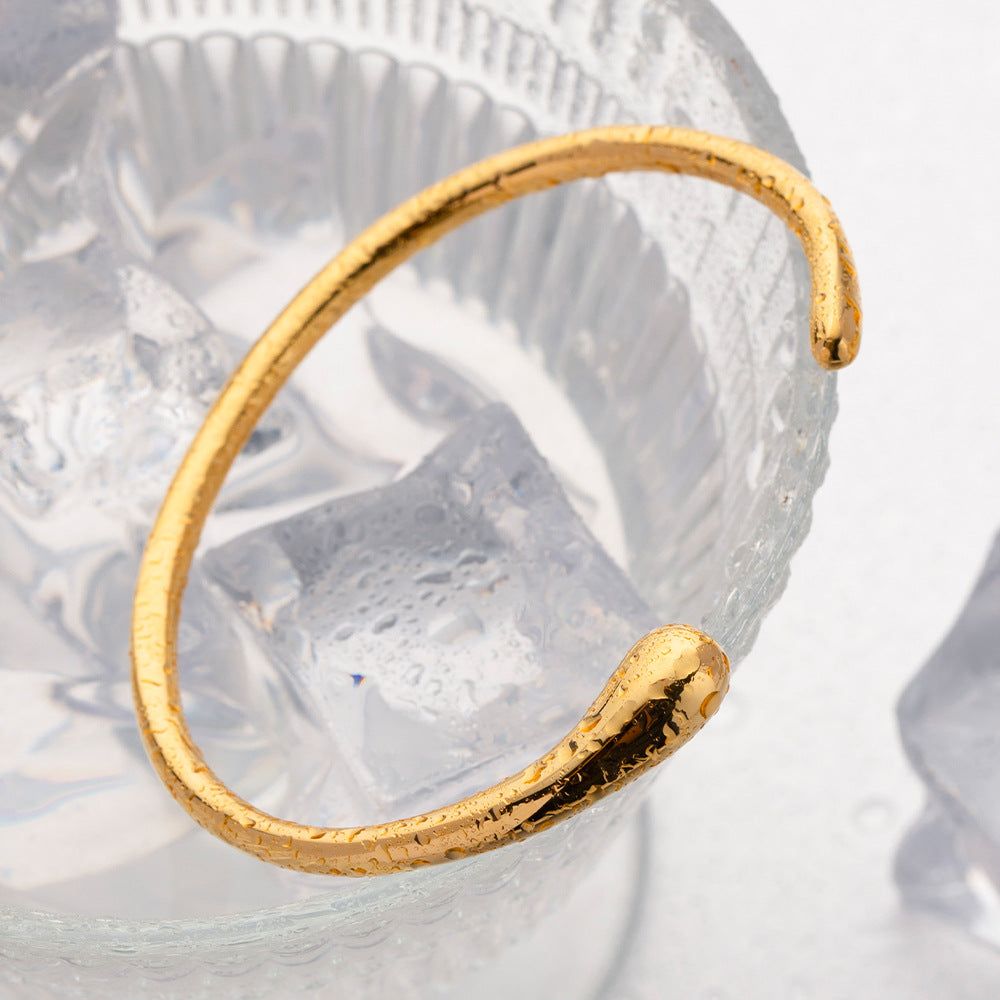 Mavis - Meléche - bangles - Mavis Stainless steel bangle Gold | Meléche USA Meléche