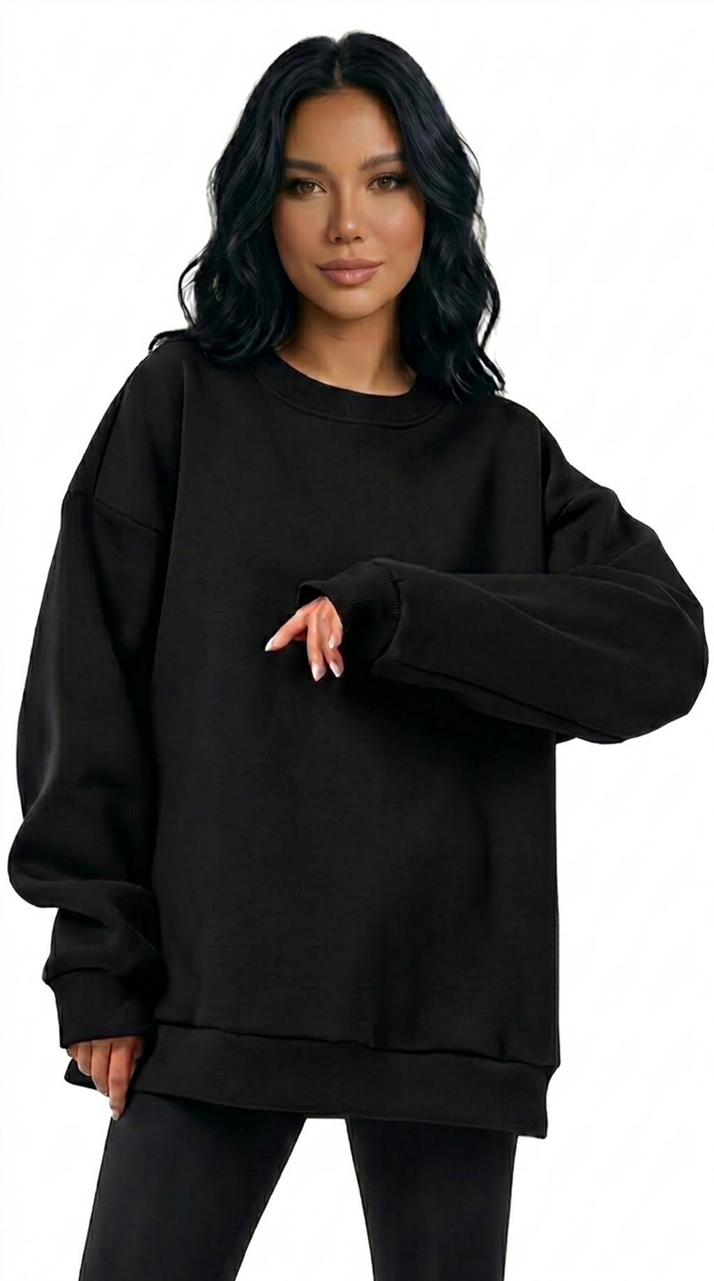 Woman wearing a yellow puffer jacket on a white background from Meleche Fashion USA or Meléche (short as (Mé))