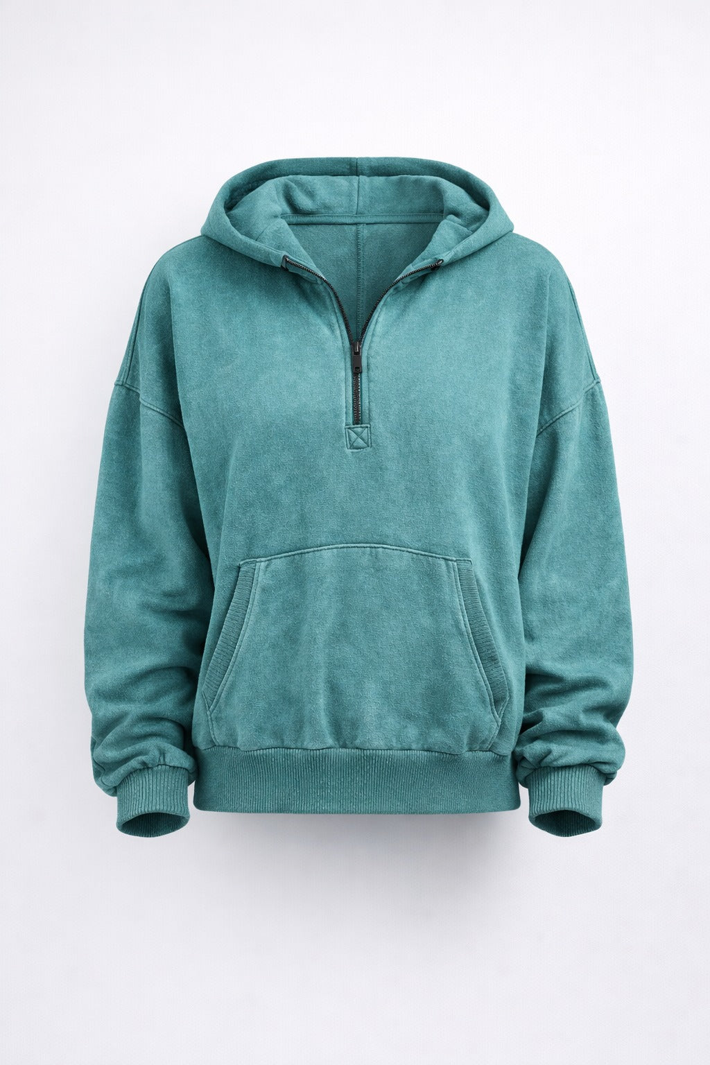 knox Teal hoodie on a white background from Meleche or Meléche (short as (Mé))