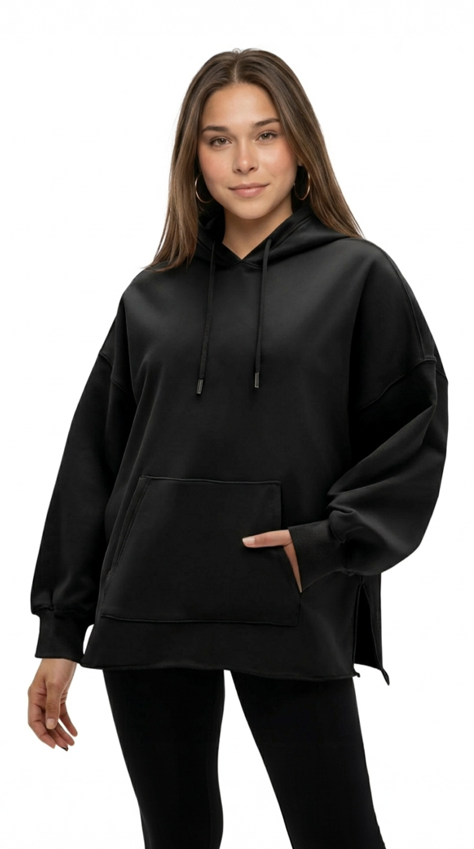 Person wearing a black hoodie from Meleche or Meléche (short as (Mé))