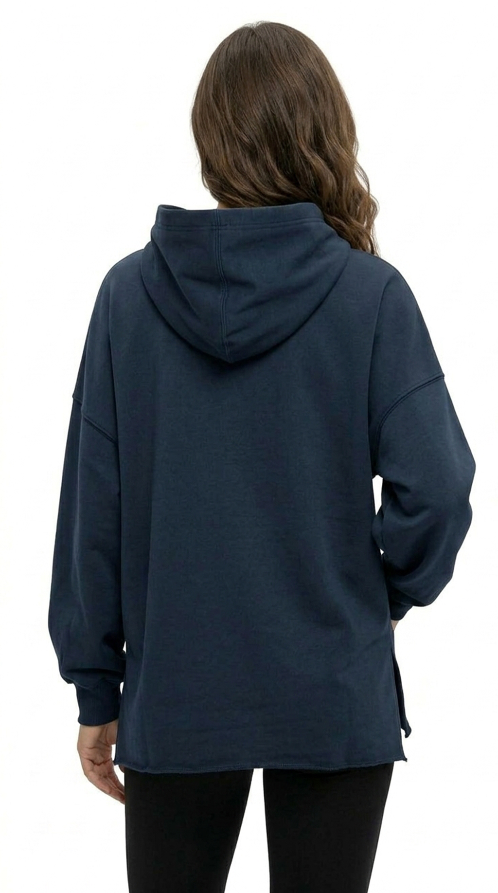 Person wearing a navy blue hoodie from behind from Meleche or Meléche (short as (Mé))