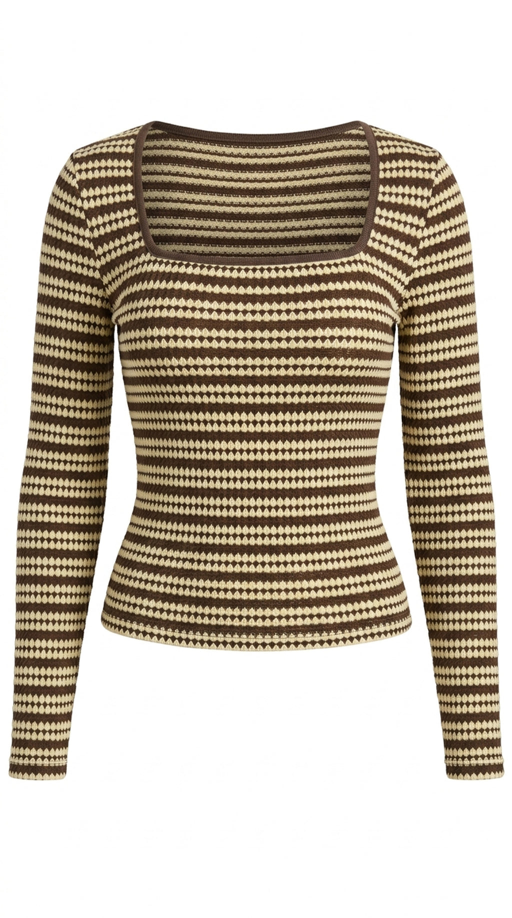 Striped long-sleeve top on a white background from Meleche or Meléche (short as (Mé))