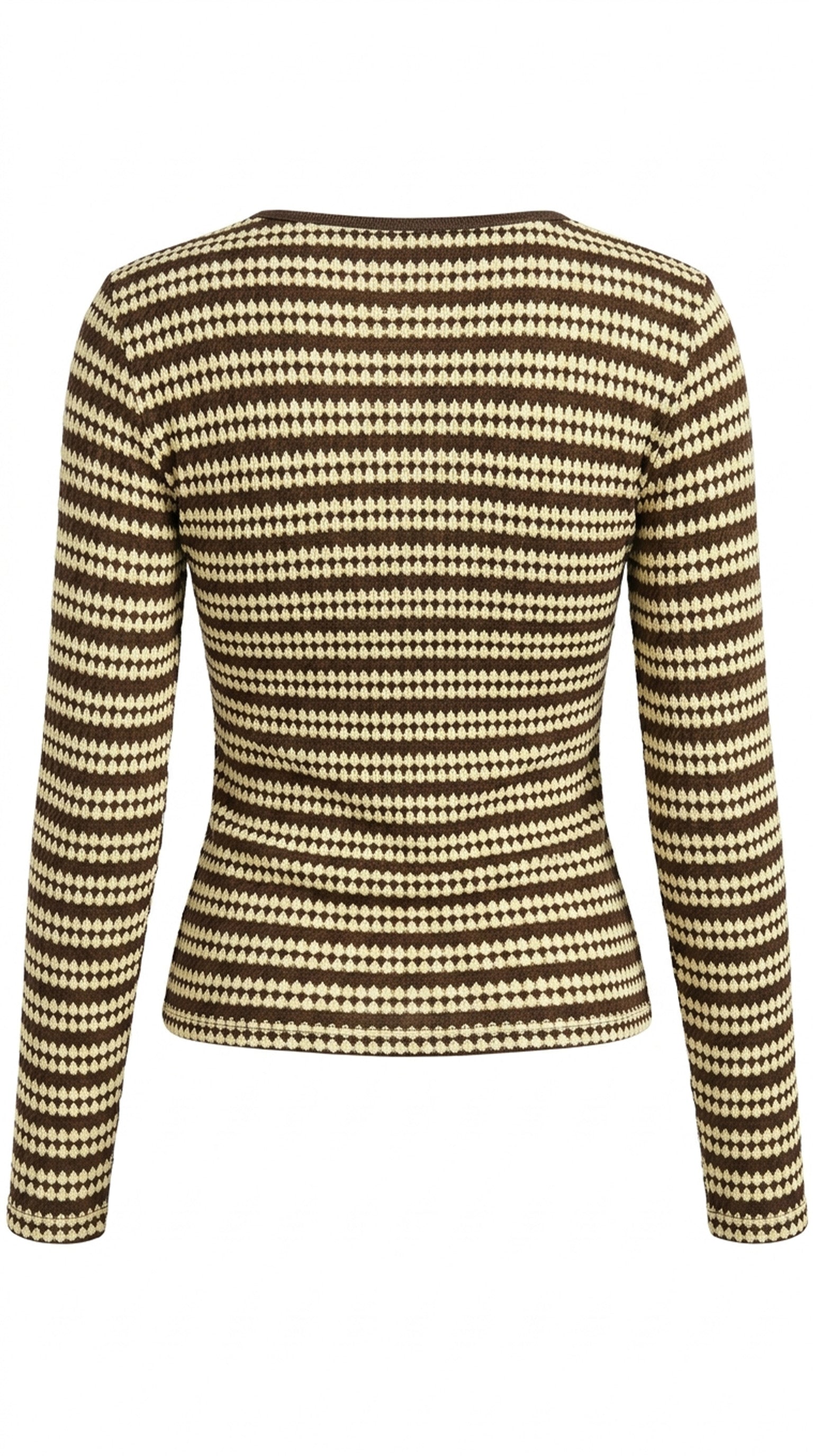 Striped long-sleeve top on a white background from Meleche or Meléche (short as (Mé))