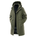 Green hooded coat from Meleche or Meléche (short as (Mé)) on a white background