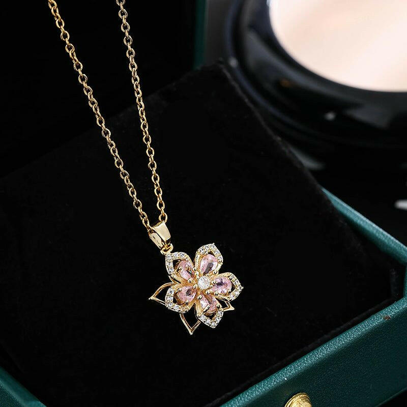 Beautiful Aarti Flower Pendant showcasing floral artistry Meléche Jewelry  USA 3 Meléche