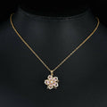 Aarti Flower - Meléche - Necklaces -  Aarti Flower Necklace Jewelry - Copper Pendant with Mixed Gemstones