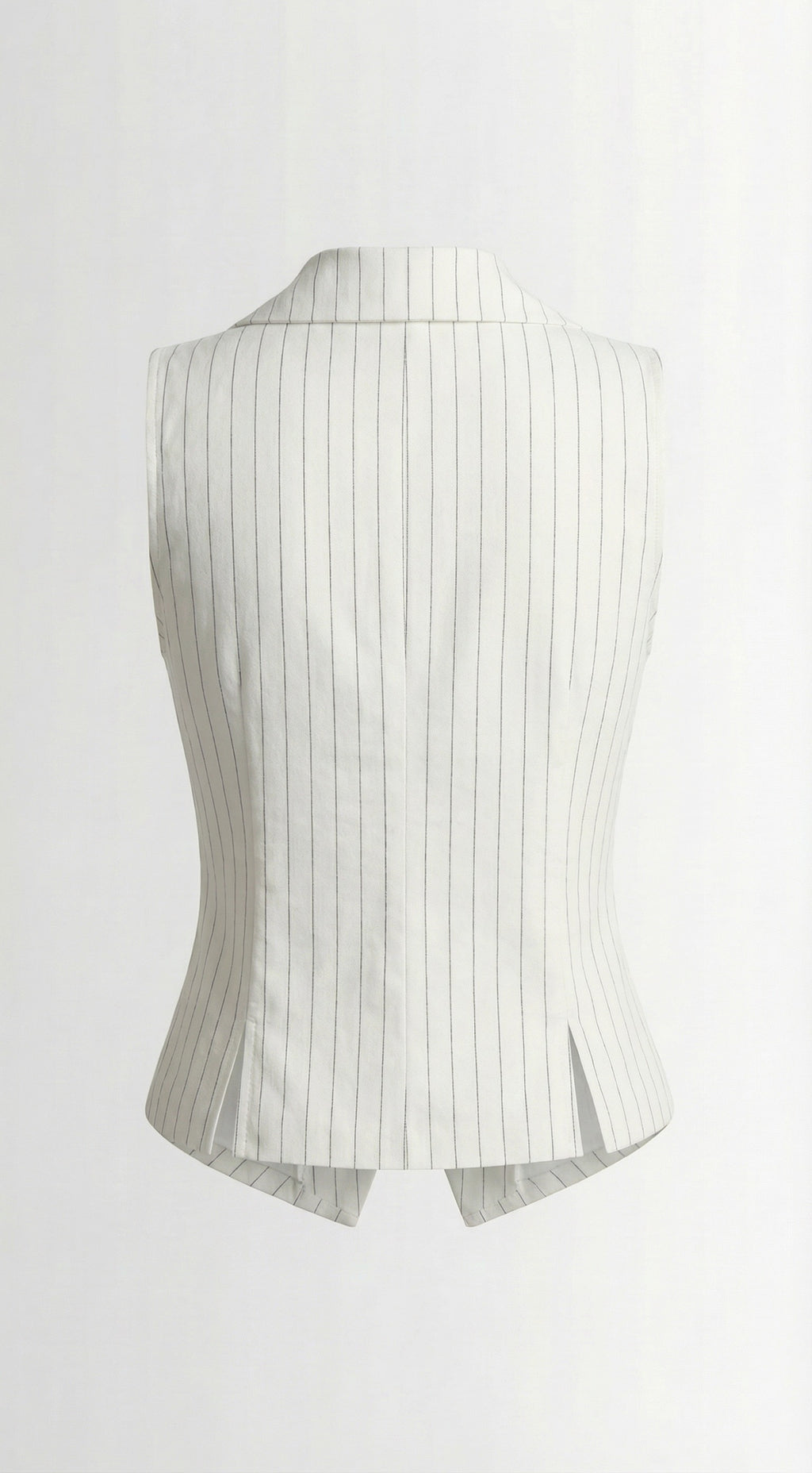 Person wearing a white pinstripe shirt holding a coffee cup indoors from Meleche or Meléche (short as (Mé))