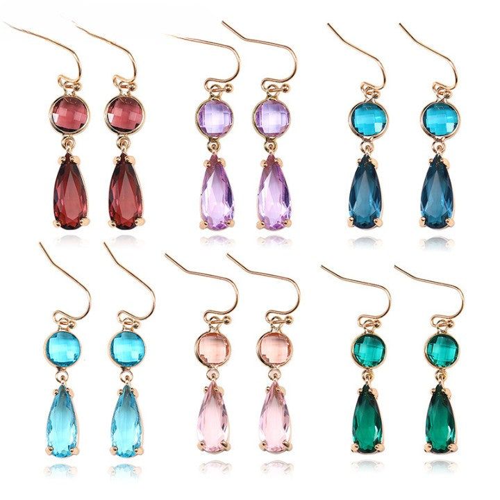 Amaya - Meléche - earring -  Amaya Copper Earring Jewelry with Crystal Stone 