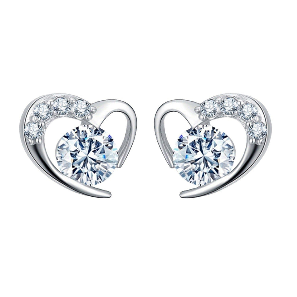 Angie - Meléche - earring -  Angie Heart  Zircon Earrings - White Purple - 1.4g