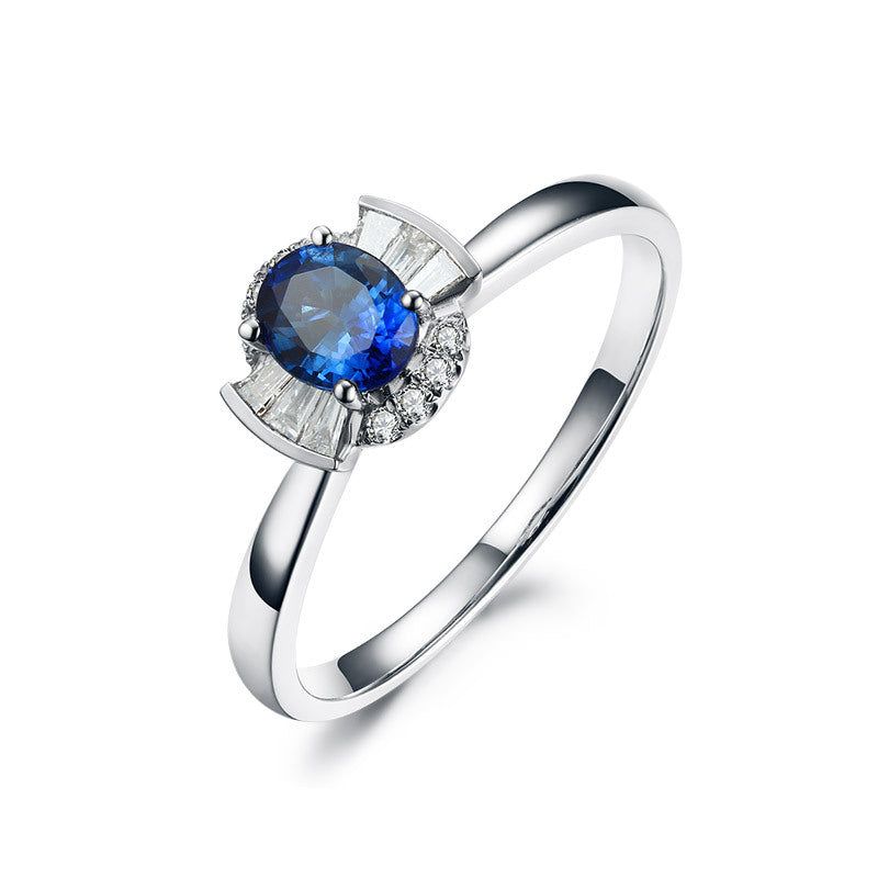 Anwen - Meléche - ring -  Sapphire Ring with Diamond from Meléche Jewelry USA - Anwen