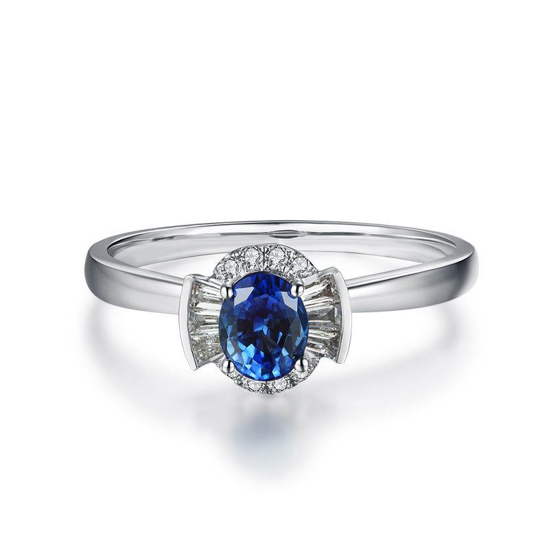 Anwen - Meléche - ring -  Sapphire Ring with Diamond from Meléche Jewelry USA - Anwen