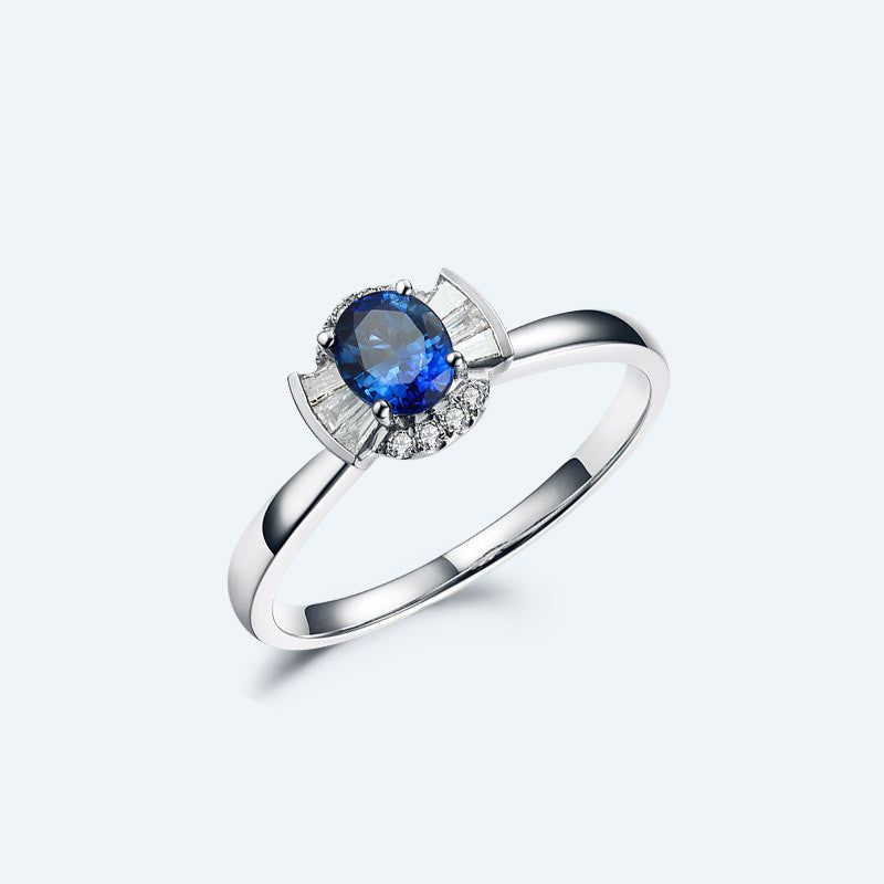 Anwen - Meléche - ring -  Sapphire Ring with Diamond from Meléche Jewelry USA - Anwen