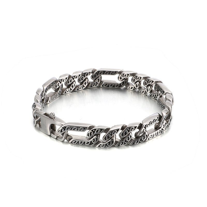 Asher - Meléche - braselets -  Asher Bracelet stainless steel - Silver Plating - Retro Chain - Men's