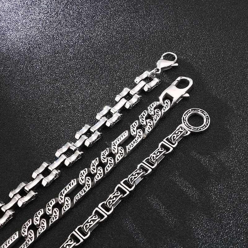 Asher - Meléche - braselets -  Asher Bracelet stainless steel - Silver Plating - Retro Chain - Men's