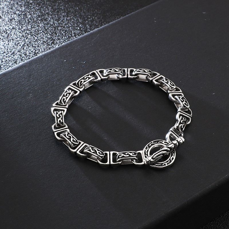 Asher - Meléche - braselets -  Asher Bracelet stainless steel - Silver Plating - Retro Chain - Men's
