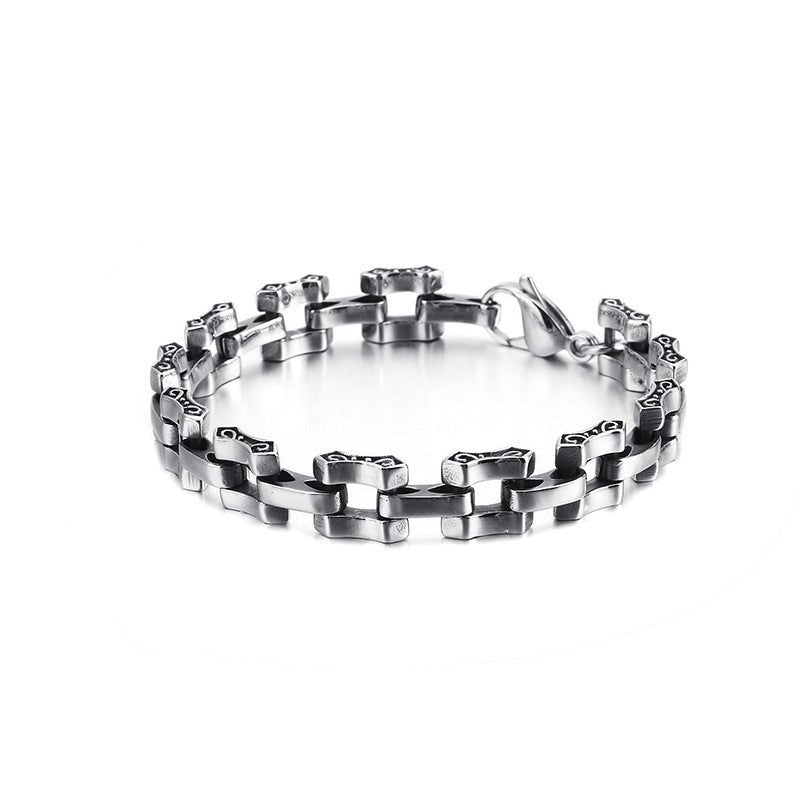 Asher - Meléche - braselets -  Asher Bracelet stainless steel - Silver Plating - Retro Chain - Men's