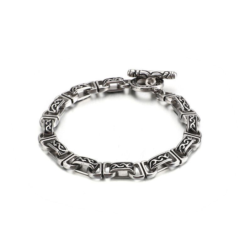 Asher - Meléche - braselets -  Asher Bracelet stainless steel - Silver Plating - Retro Chain - Men's