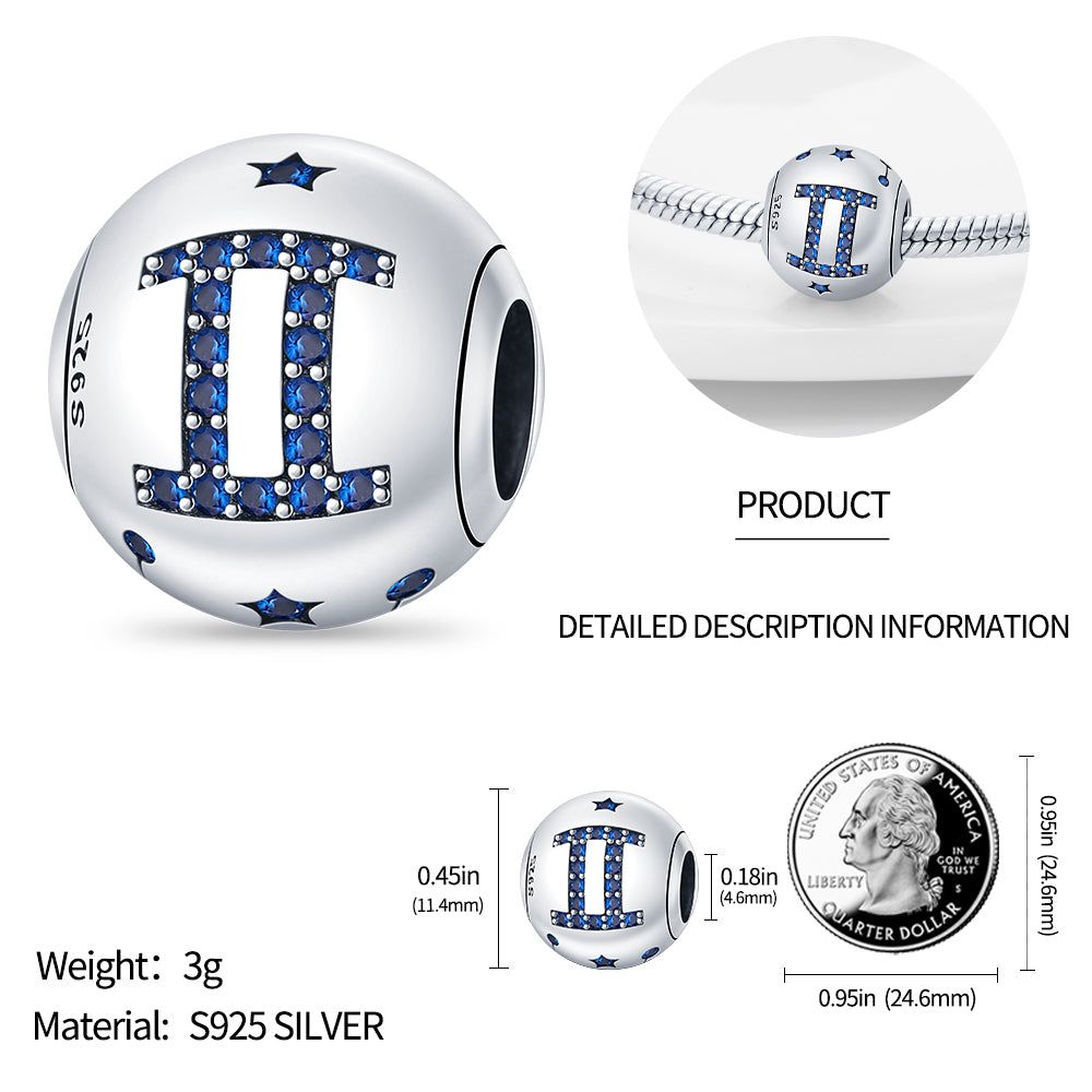 Astrological - Meléche - braselets -  Astrological beads S925 sterling silver bracelet