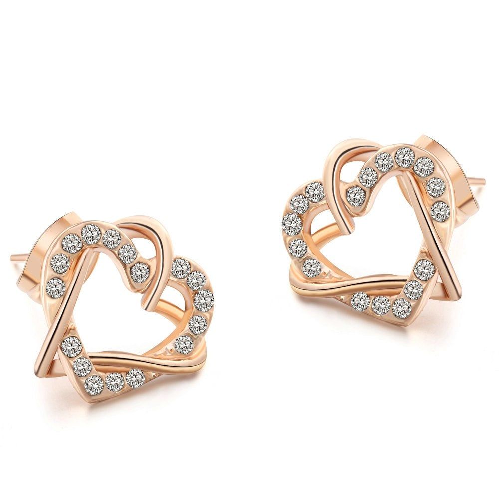 Athena - Meléche - earring -  Athena Zircon Earring Heart shape - 4.1 g | Meléche  Meléche