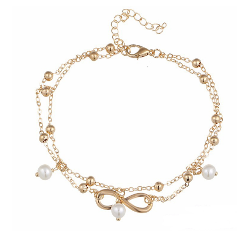 Beatrix anklet - Meléche - Anklet -  Beatrix infinity Pearl anklet - 22:27 cm | Meléche USA