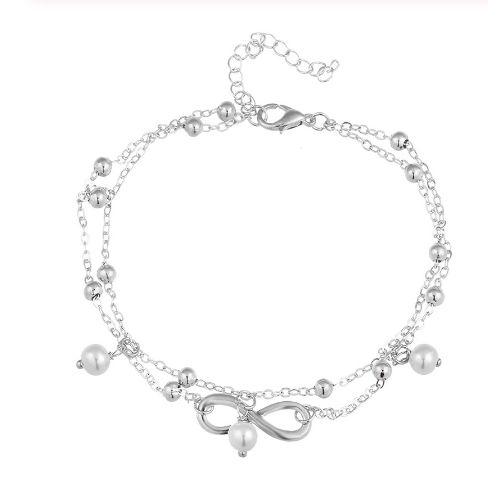 Beatrix anklet - Meléche - Anklet -  Beatrix infinity Pearl anklet - 22:27 cm | Meléche USA