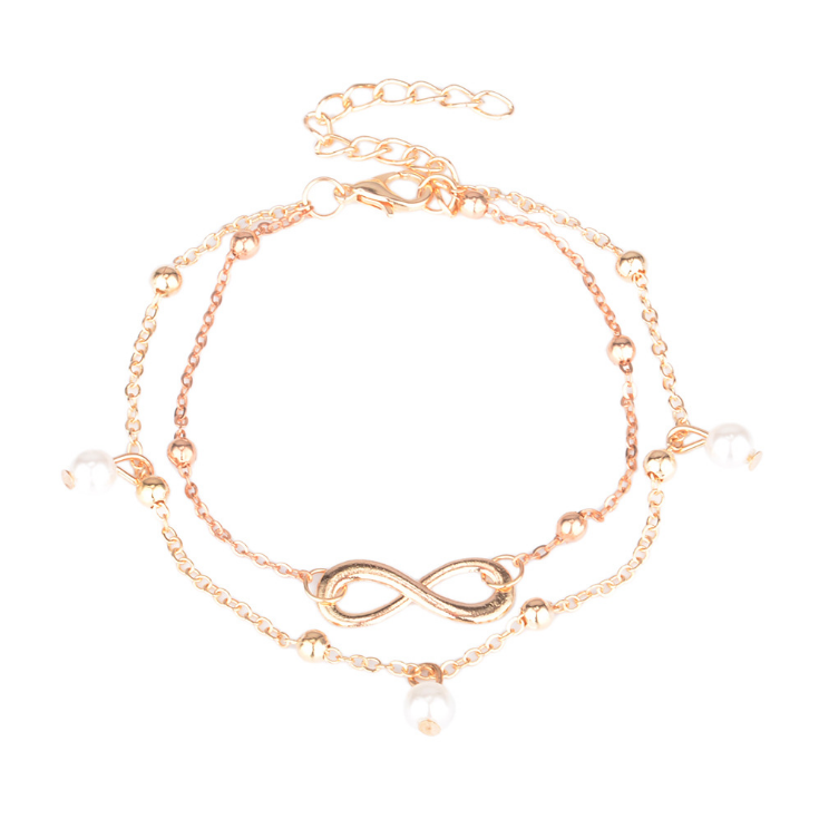 Beatrix anklet - Meléche - Anklet -  Beatrix infinity Pearl anklet - 22:27 cm | Meléche USA