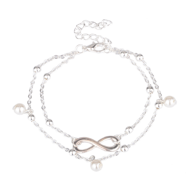 Beatrix anklet - Meléche - Anklet -  Beatrix infinity Pearl anklet - 22:27 cm | Meléche USA