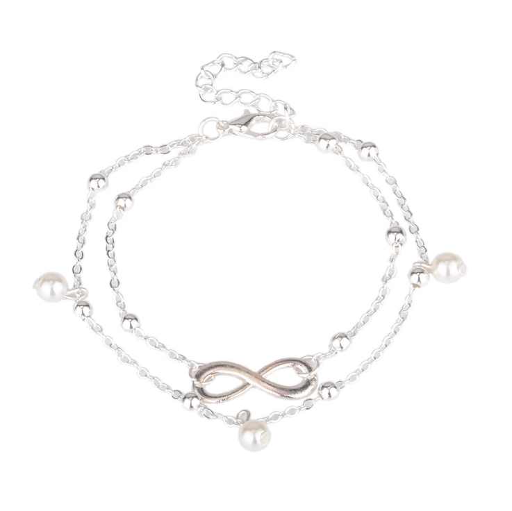 Beatrix anklet - Meléche -  #pandora #Van Cleef & Arpels #gold #silver #cartier #rolex #CHANEL #Swarovski #Tiffany #GUCCI #Bvlgari #bulgari #meleche #dior #sephora #armani #beauty #meléche #USA #UK #UAE #official #boss #summer #sale #40%off #guess #diamond #onyx #stone #pearl #2025 American #size meleche.com Apparel Accessories free shipping blue #topaz infinity anklet  