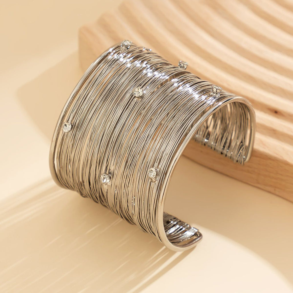 Bliss - Meléche - ring -  Bliss Stainless steel Bangle - Zircon - 45.9g | Meléche