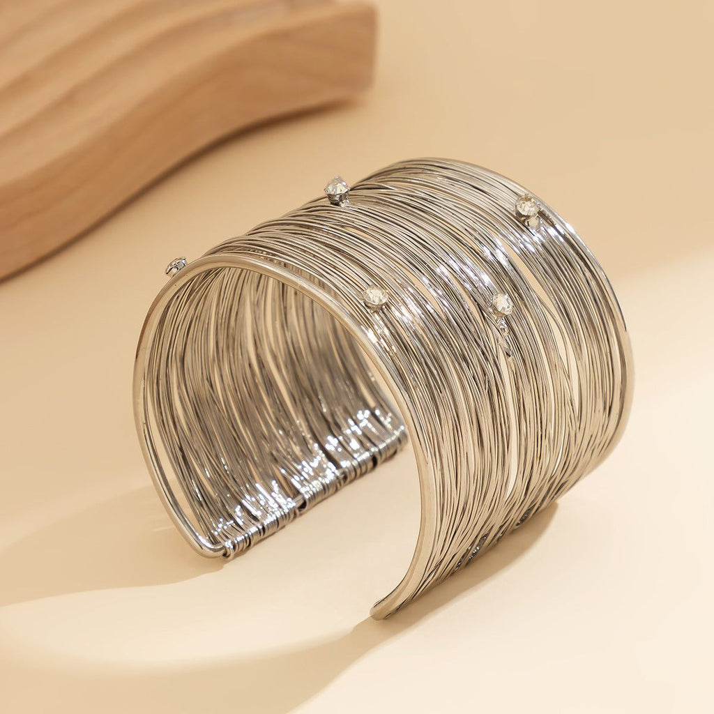 Bliss - Meléche - ring -  Bliss Stainless steel Bangle - Zircon - 45.9g | Meléche