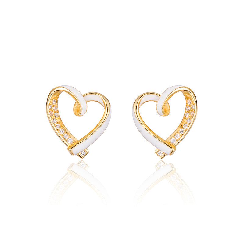 Carina - Meléche - earring -  Carina Zircon heart stud Earring | Meléche