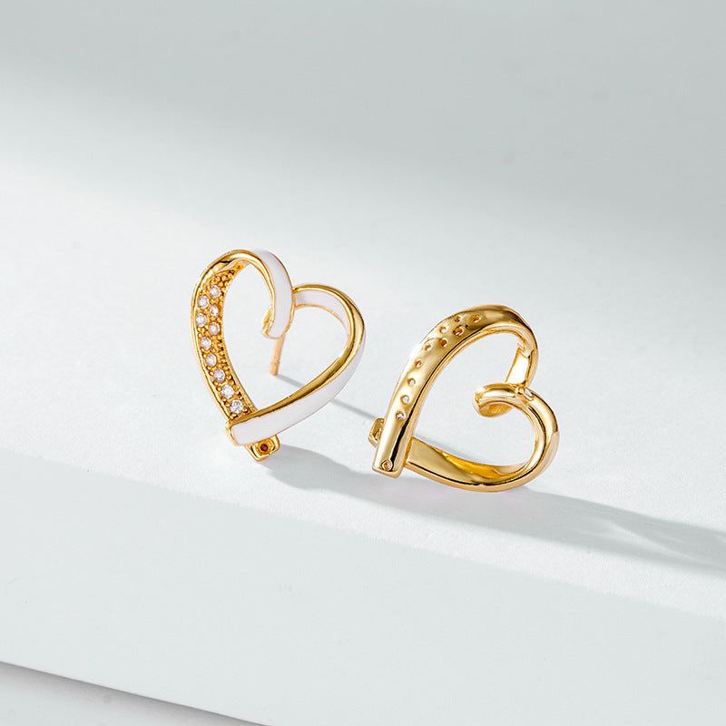 Carina - Meléche - earring -  Carina Zircon heart stud Earring | Meléche