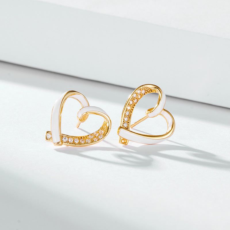 Carina - Meléche - earring -  Carina Zircon heart stud Earring | Meléche