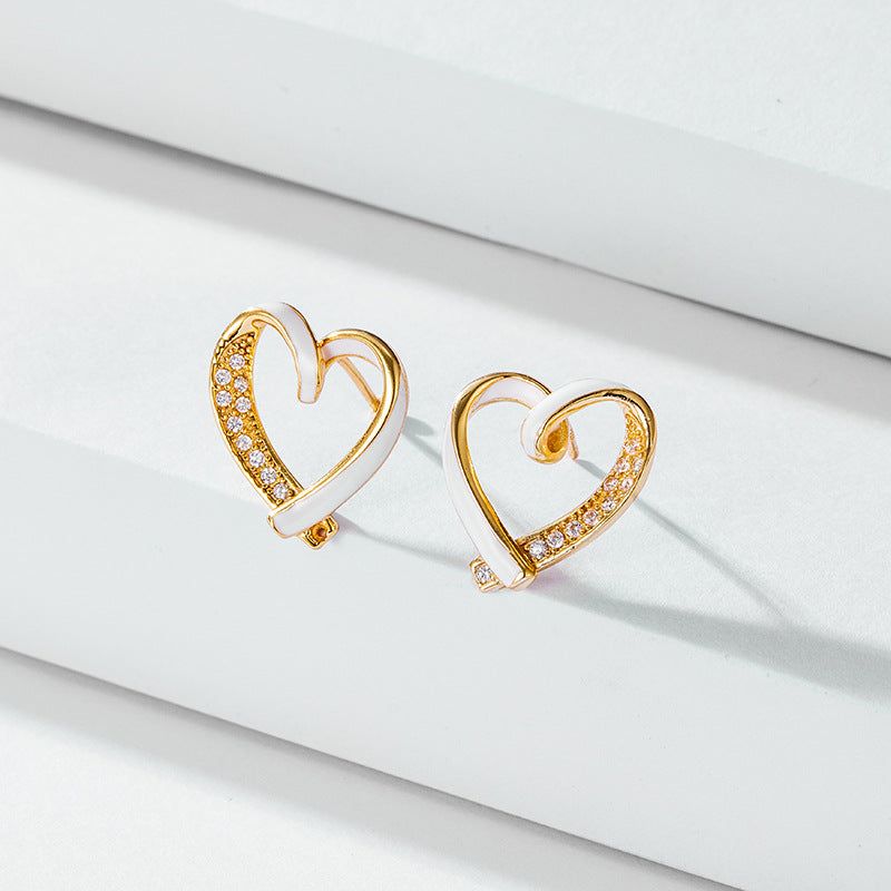 Carina - Meléche - earring -  Carina Zircon heart stud Earring | Meléche