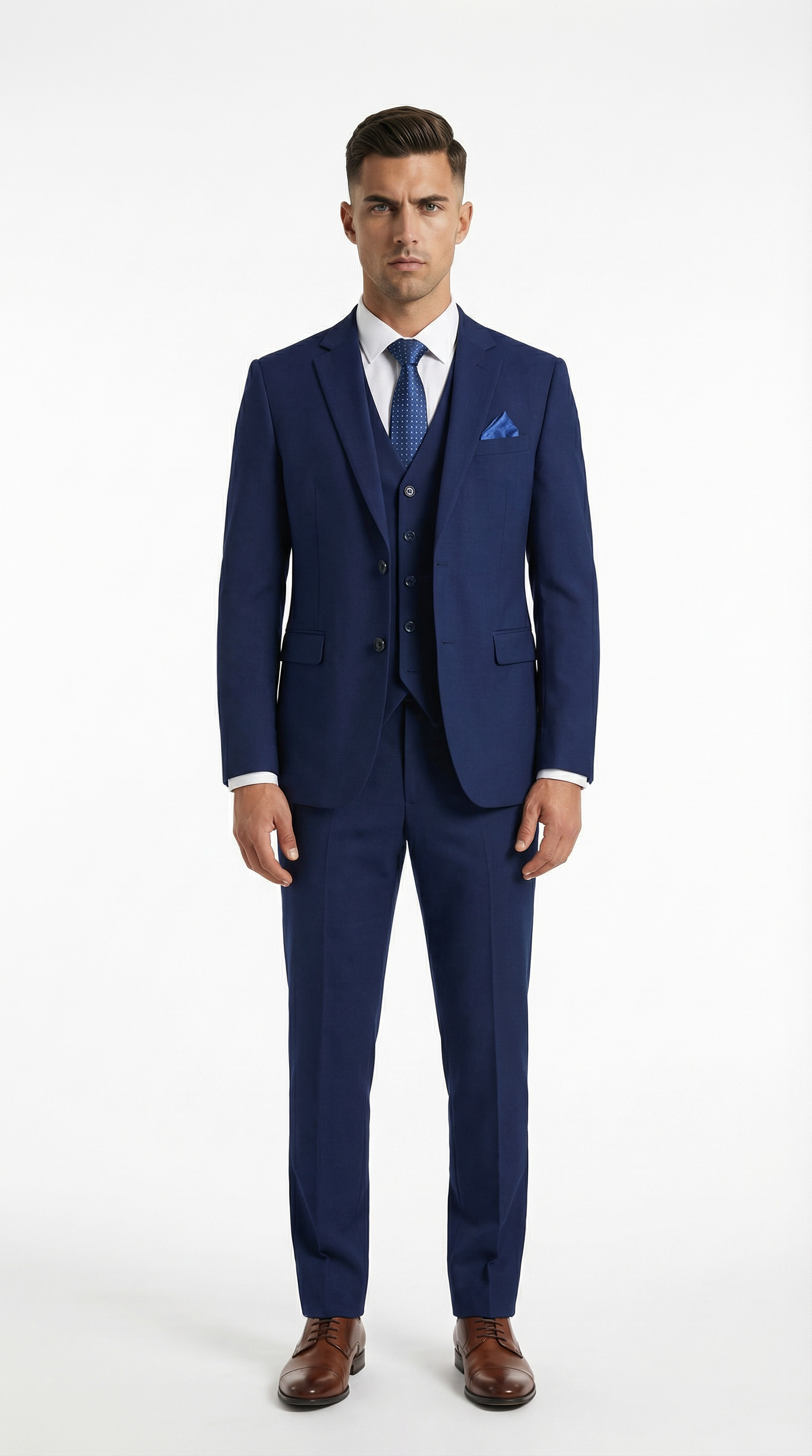 Man wearing a blue suit from Meleche or Meléche (short as (Mé))