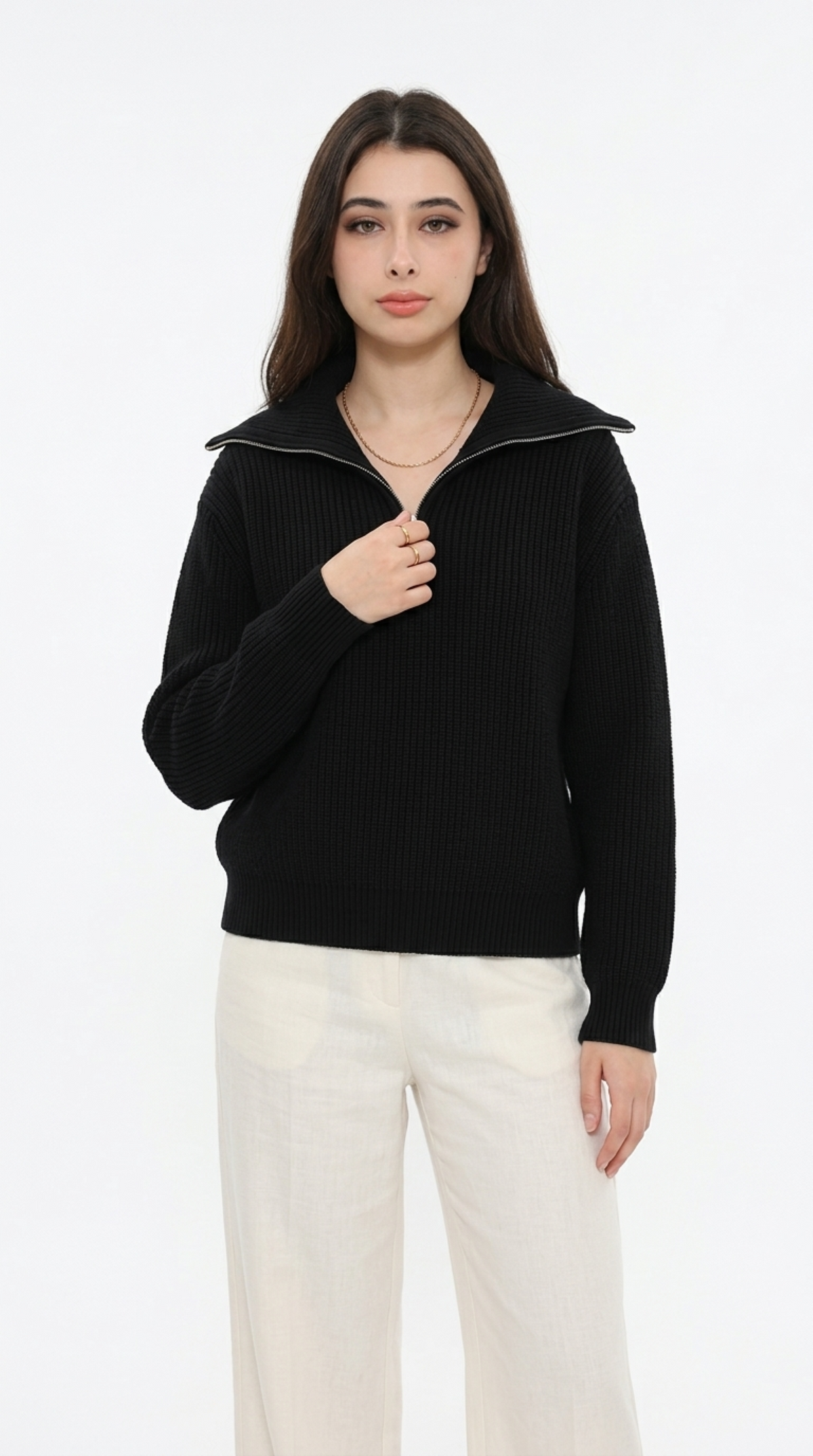 Casey Loose-Fit Zip Sweater