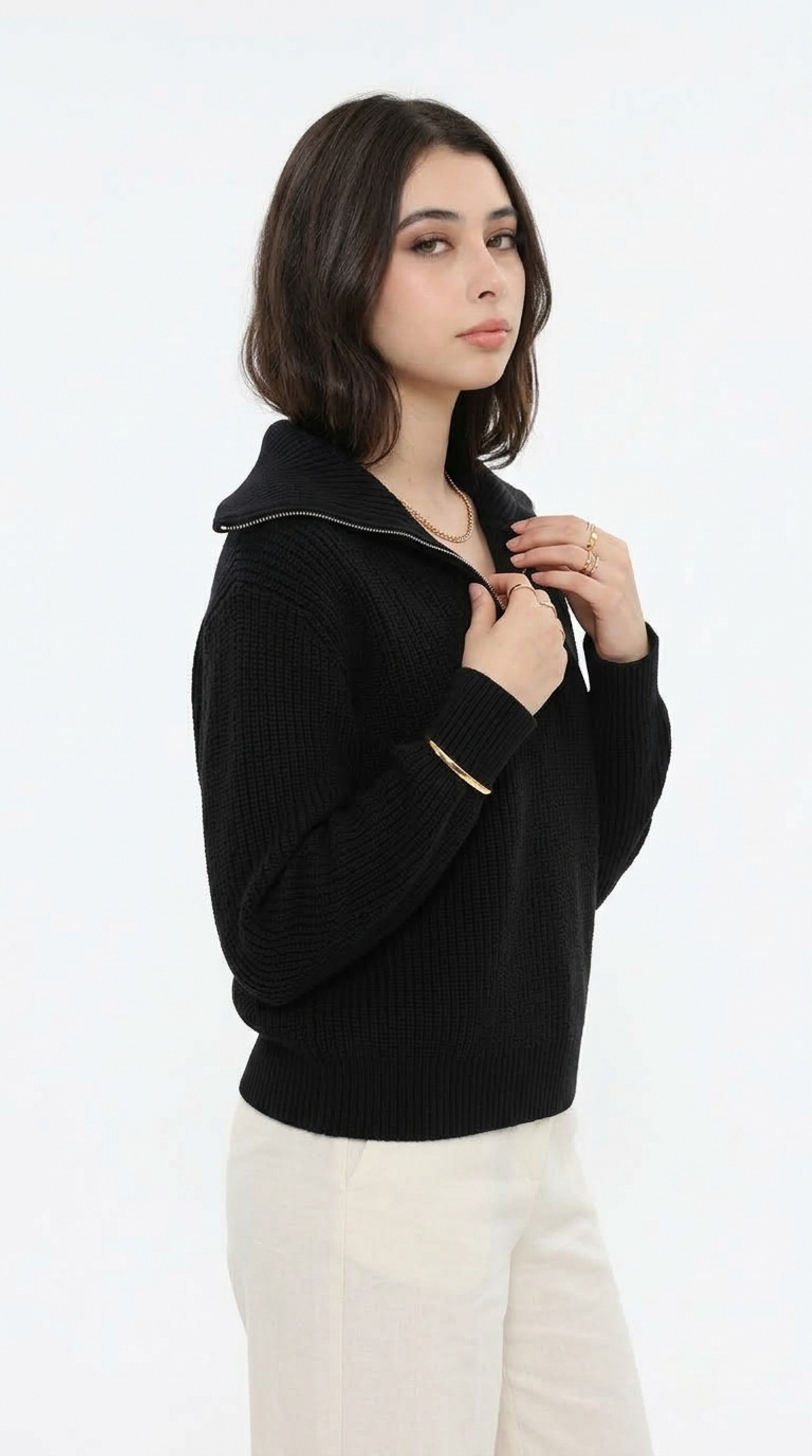 Casey Loose-Fit Zip Sweater