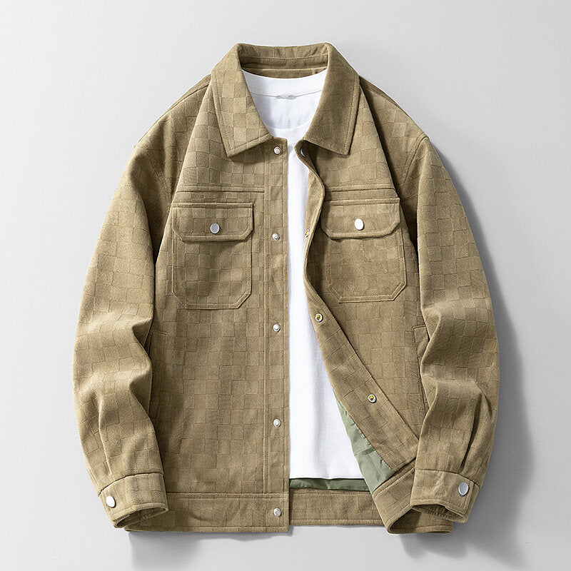 Brown jacket from Meleche or Meléche (short as (Mé)) on a white background