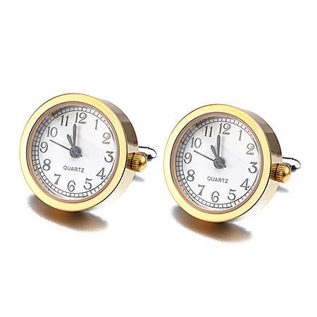 Clock Round Cufflinks - Meléche - Cufflinks -  Clock Round Cufflinks - Rich lifestyles | Meléche Jewelry Meléche