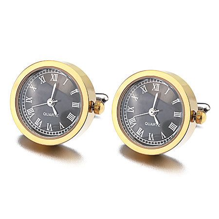 Clock Round Cufflinks - Meléche - Cufflinks -  Clock Round Cufflinks - Rich lifestyles | Meléche Jewelry Meléche