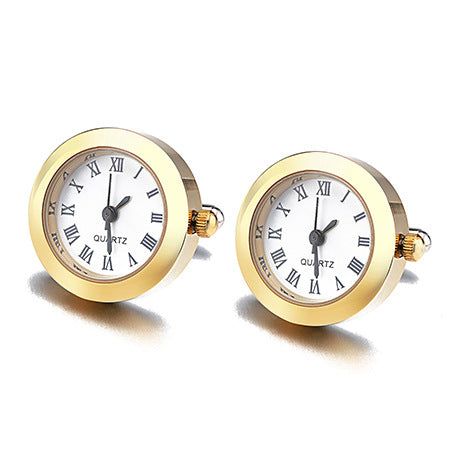 Clock Round Cufflinks - Meléche - Cufflinks -  Clock Round Cufflinks - Rich lifestyles | Meléche Jewelry Meléche