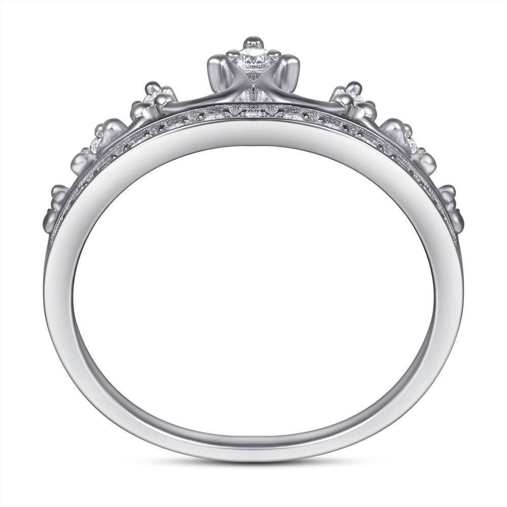 Crown - Meléche - ring -  Crown Zircon Silver S925 Ring - 10.4 g | Meléche