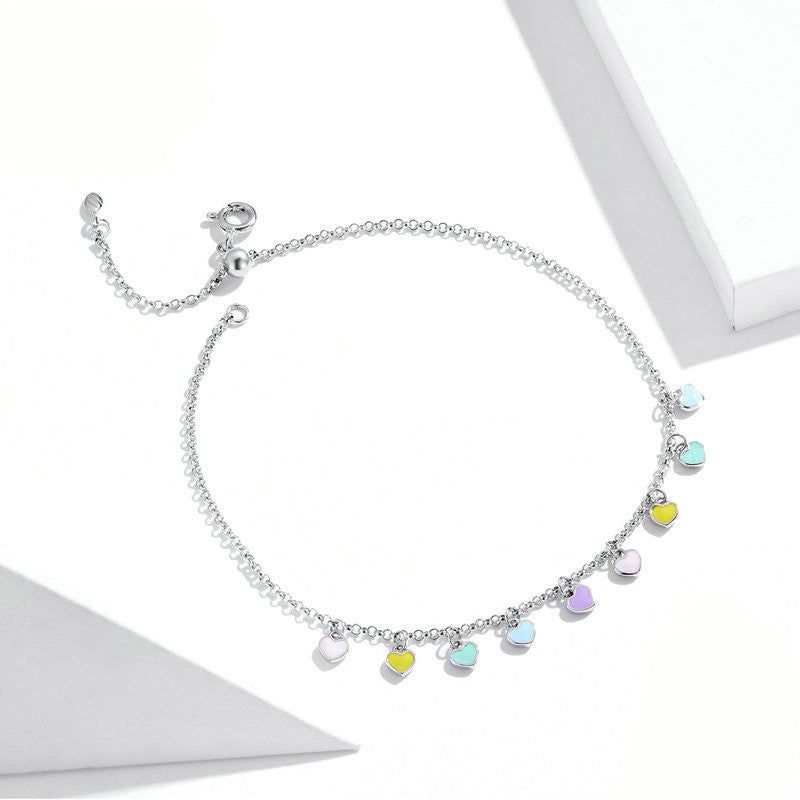 Dru - Meléche - Anklet -  Dru S925 Silver Hart Anklet - 23.5 cm - 3g - Stylish Design | Meléche