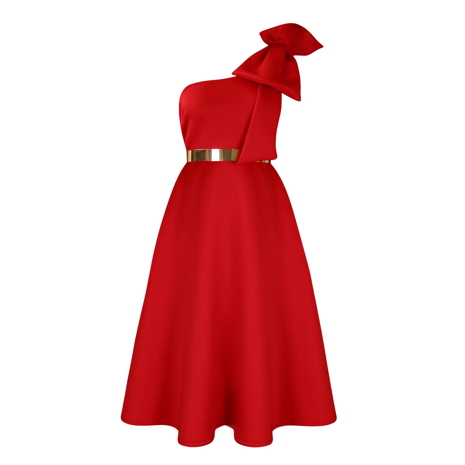 Red dress with a large bow from Meleche or Meléche (short as (Mé))