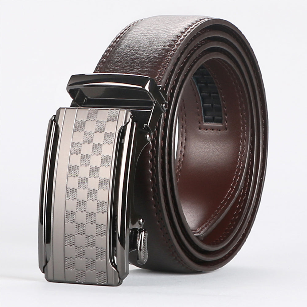 Eli Brown leather belt with a silver buckle from Meleche or Meléche (short as (Mé))