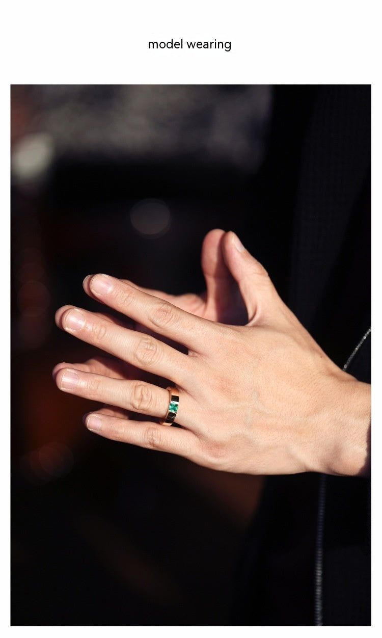 Emerald - Meléche - ring -  Emerald Stone Ring Unisex Style - Touch your skin | Meléche Meléche